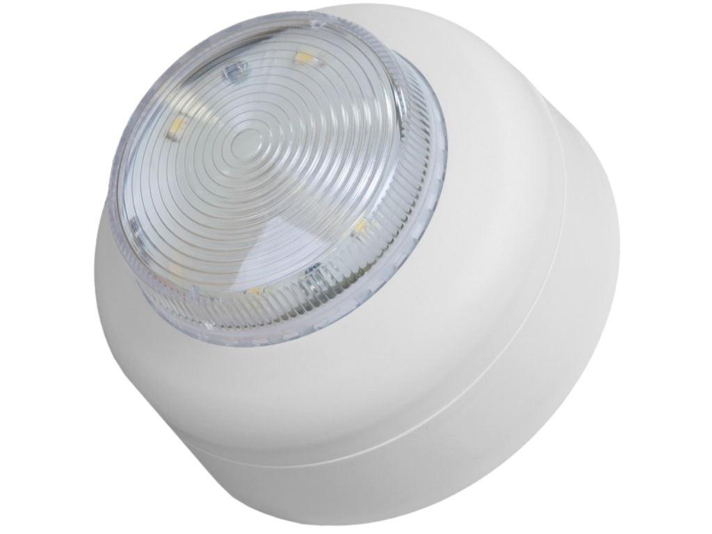 Clear Lens LED Beacon White Shallow Body